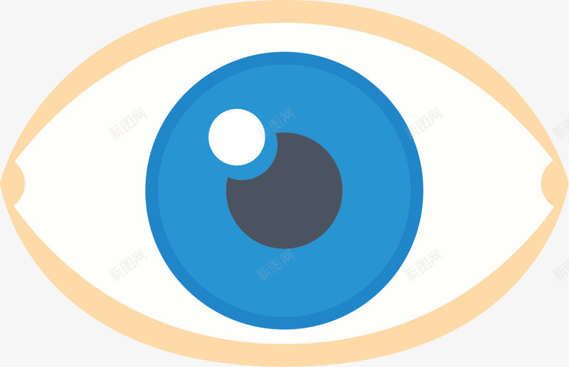 蓝色美丽闪耀眼镜png免抠素材_新图网 https://ixintu.com 保护眼镜 全球爱眼日 眼睛 蓝色眼睛 视力 闪耀眼睛
