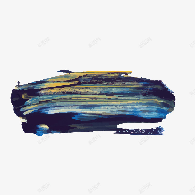 蓝色笔刷矢量图ai免抠素材_新图网 https://ixintu.com 创意 工具 画画 笔刷 纹理 美术 蓝色 黄色 矢量图