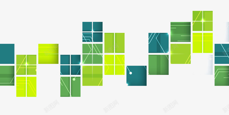 绿色方块png免抠素材_新图网 https://ixintu.com 几何图 几何图案 方块 科技 集合图形