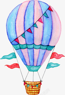 卡通手绘美丽的降落伞素材