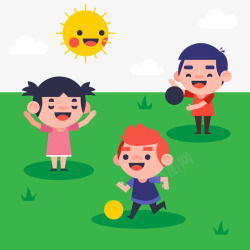 踢球的孩子孩子们在公园里玩高清图片