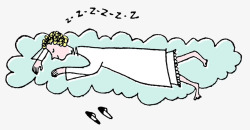卡通简笔画趴着睡着的女人素材