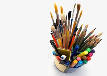 彩色画笔png免抠素材_新图网 https://ixintu.com 彩色铅笔 水彩画笔 笔刷 笔筒