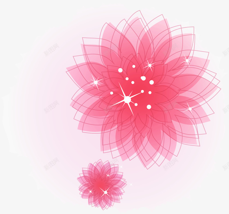 抽象红色花朵png免抠素材_新图网 https://ixintu.com 抽象花朵 白色星星 白色闪光 童趣 红色花朵 红色花瓣