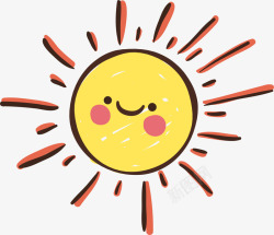 人幸福黄色手绘微笑太阳高清图片