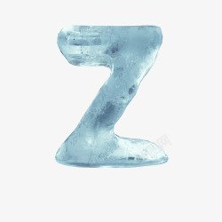 蓝色冰块字母Z素材