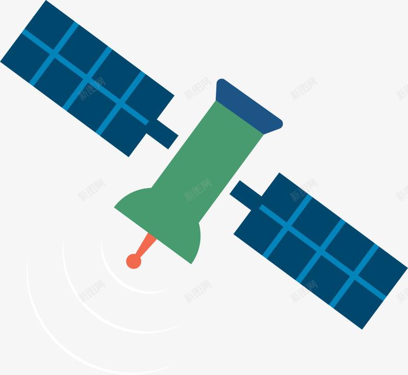 蓝色扁平宇宙卫星png免抠素材_新图网 https://ixintu.com 4月12号 世界航天日 卫星 太空 宇宙 探查卫星 雷达卫星