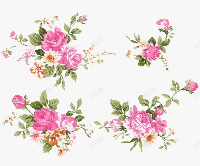 多款牡丹花装饰图案粉色png免抠素材_新图网 https://ixintu.com 牡丹 粉色 花