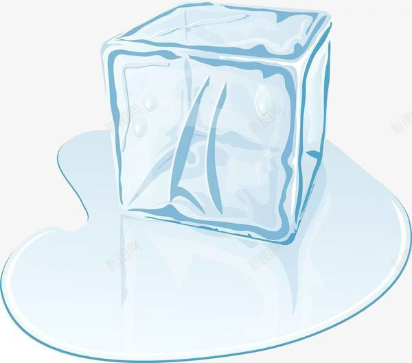 冰块融化插画png免抠素材_新图网 https://ixintu.com 冰冻 冰块 冰块融化插画 液体 液滴 湿 蓝色 融化