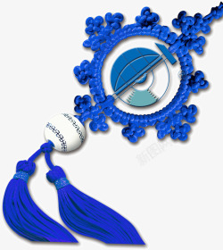 深蓝色中国结素材