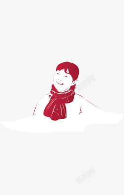 中年女人人物剪影高清图片