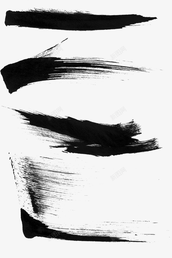 黑色线条装饰图标png_新图网 https://ixintu.com 中国风线条 手绘线条 笔刷 笔墨 线条免扣PNG 线条装饰