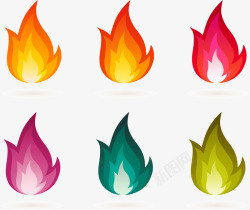 6款彩色火焰矢量图素材
