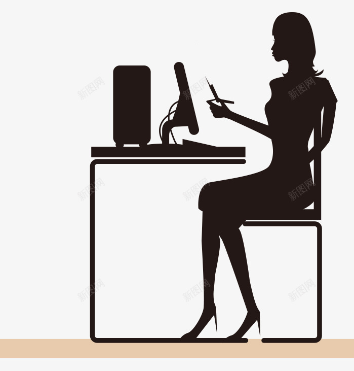 坐着的女人png免抠素材_新图网 https://ixintu.com 办公 坐着 女人