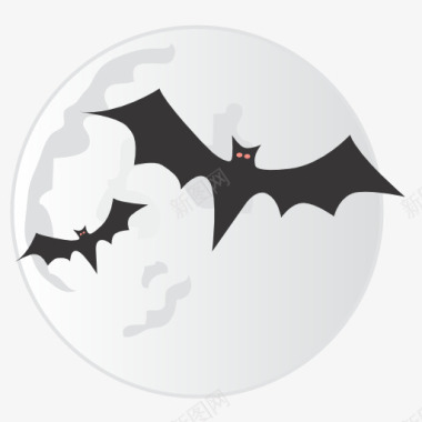 蝙蝠月亮halloweenicons图标图标