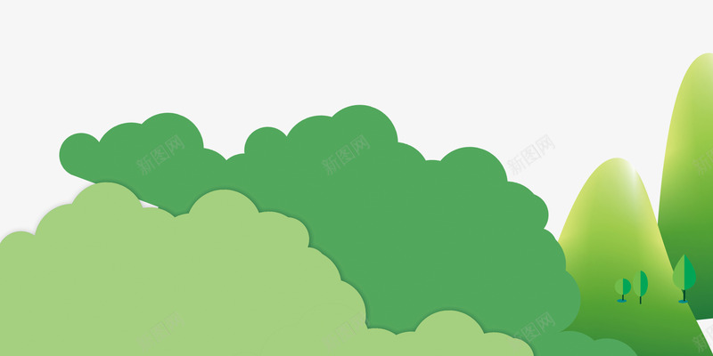 卡通手绘绿色渐变背景图psd免抠素材_新图网 https://ixintu.com 卡通 卡通手绘绿色渐变背景图 手绘 树木 波浪 渐变 绿色 背景图