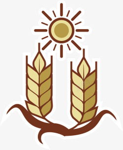 稻谷logo太阳下的稻谷图标高清图片