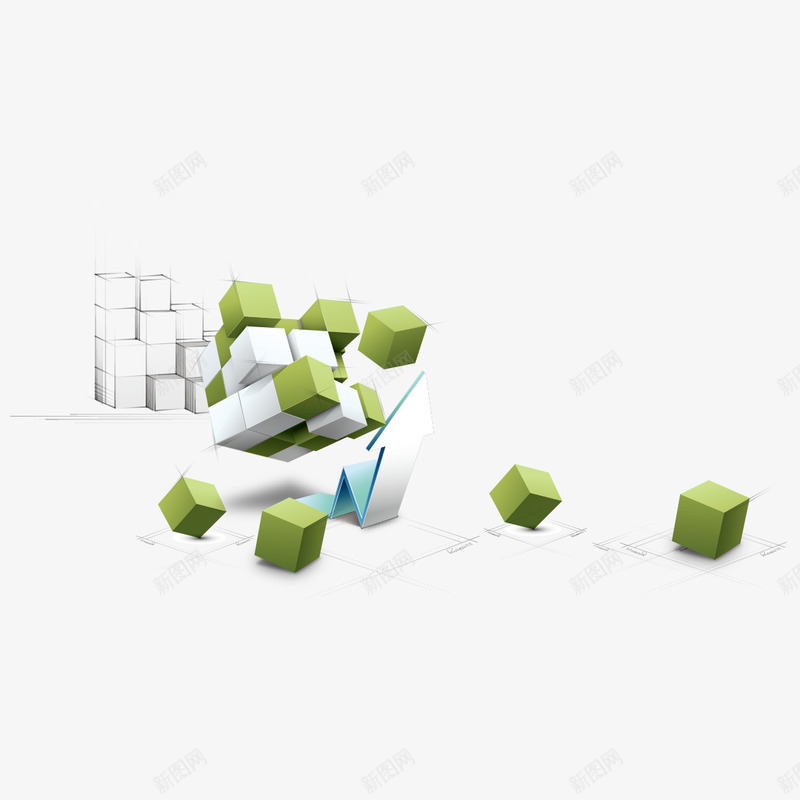 立体方块装饰矢量图ai免抠素材_新图网 https://ixintu.com 商务素材 方块 立体方块 装饰素材 矢量图