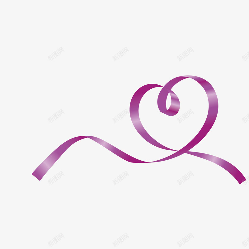 紫色爱心丝带庆祝彩带png免抠素材_新图网 https://ixintu.com 丝带 奥运彩带 庆祝彩带 爱心 紫色