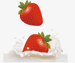 牛奶草莓png免抠素材_新图网 https://ixintu.com 果实 水果 美味 美食 草莓