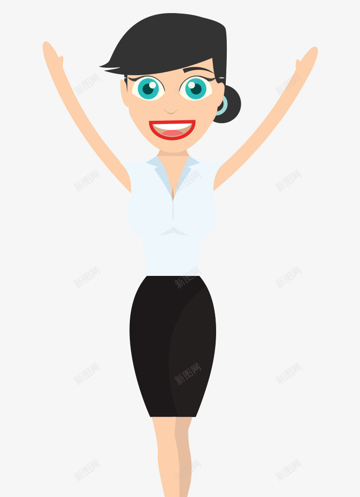 举起双手的女人png免抠素材_新图网 https://ixintu.com png图形 png装饰 卡通 双手 女人 装饰
