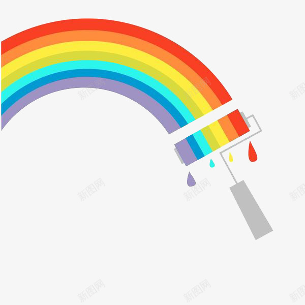 手绘彩虹油漆滚筒png免抠素材_新图网 https://ixintu.com 彩色 彩虹笔刷 扁平化 手绘彩虹 油漆滚筒 自然景观