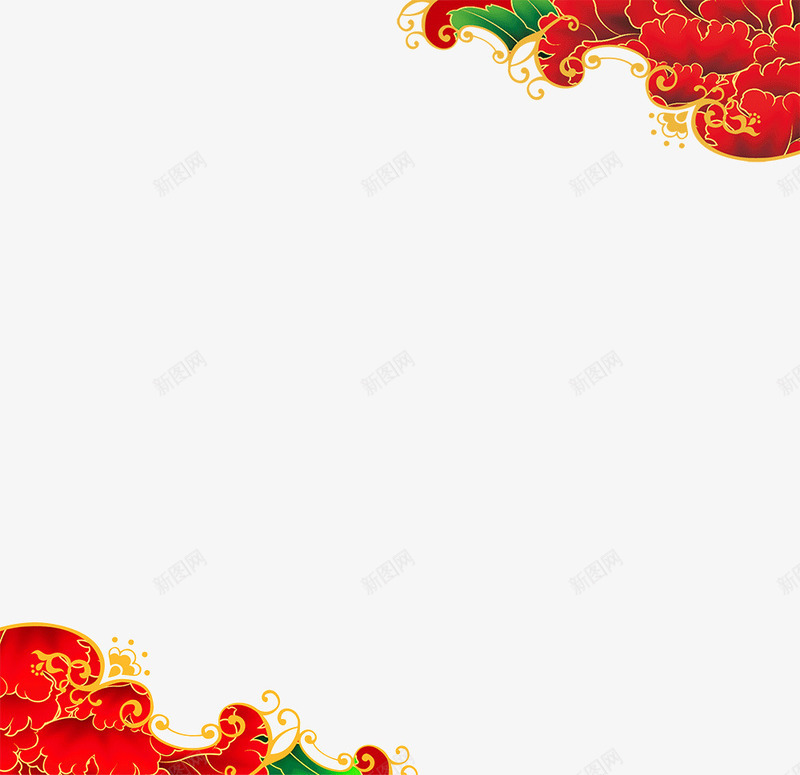 新年海报牡丹装饰png免抠素材_新图网 https://ixintu.com 新年海报 牡丹 红色 花开富贵