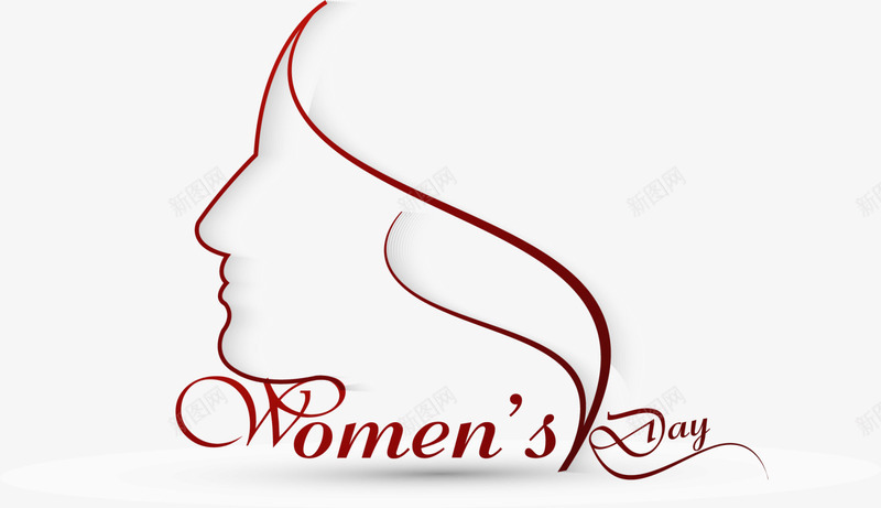 妇女节红色女人头像png免抠素材_新图网 https://ixintu.com Day womens 妇女节 手绘女人 红色女人头像 绘画