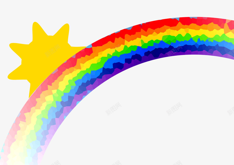 卡通彩虹psd免抠素材_新图网 https://ixintu.com 太阳 水彩 白天