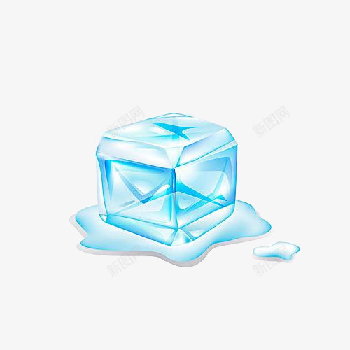 蓝色冰块png免抠素材_新图网 https://ixintu.com 冰块 卡通 手绘 水晶 简图 蓝色 融化 装饰