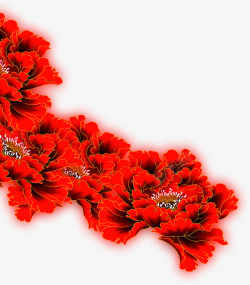红色花朵装饰牡丹素材