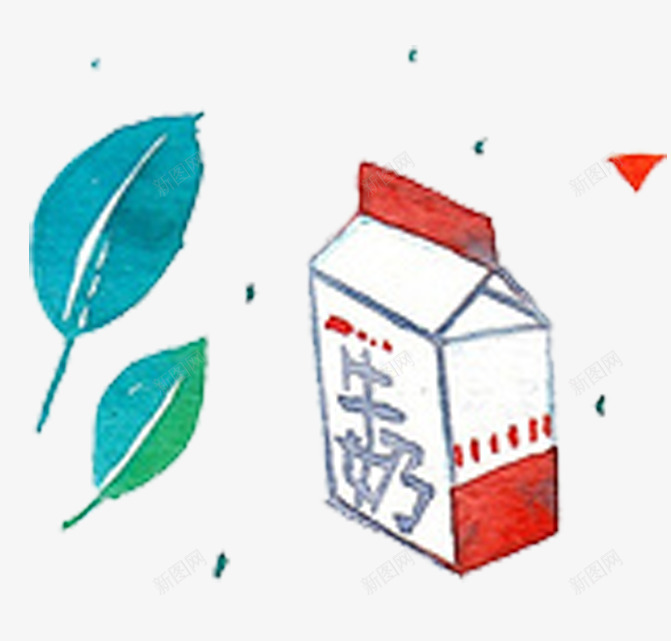 手绘牛奶矢量图eps免抠素材_新图网 https://ixintu.com 创意 手绘 插画 早餐 牛奶 矢量图