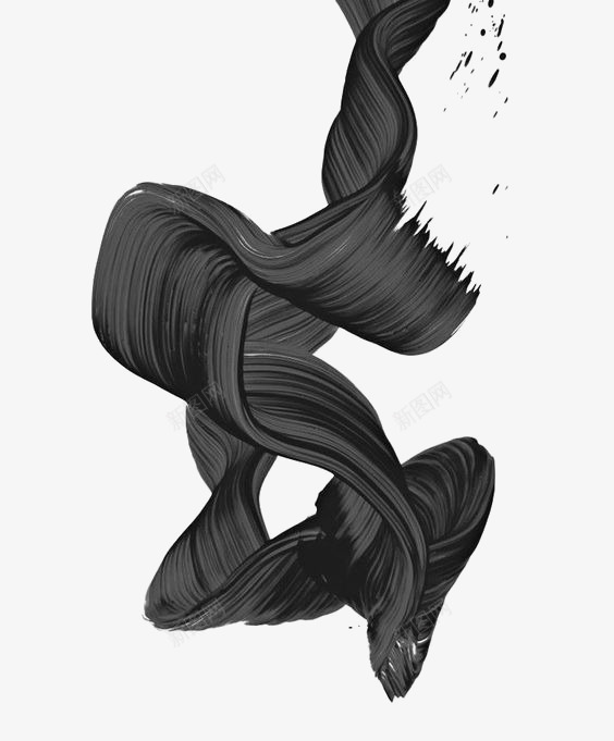 黑色颜料笔刷效果png免抠素材_新图网 https://ixintu.com 个性画 创意 极简 画 颜色 黑色涂料