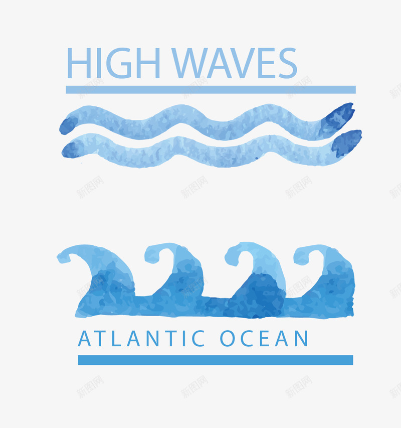 PPT矢量图ai免抠素材_新图网 https://ixintu.com PPT素材 波浪 海洋 矢量图