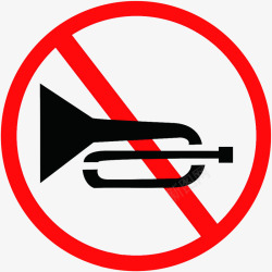 阻止卡通禁止鸣喇叭的图标高清图片
