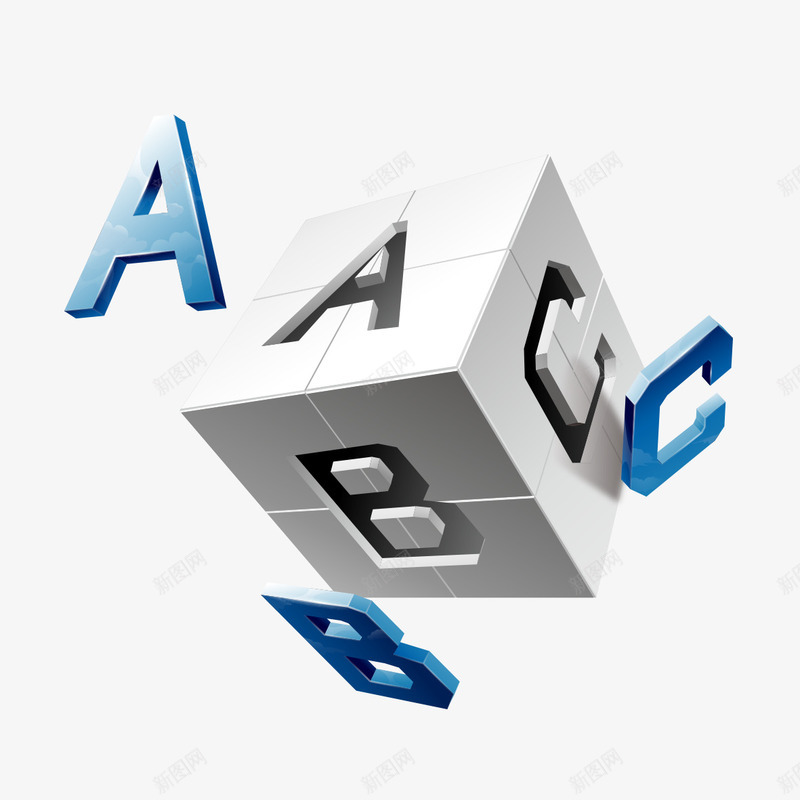卡通方块ABCpng免抠素材_新图网 https://ixintu.com 卡通字母 字母 方块