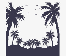 椰子树图标矢量素材夏天美丽海岛椰子树矢量图图标高清图片