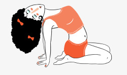 女人训练瑜伽动作卡通女人高清图片