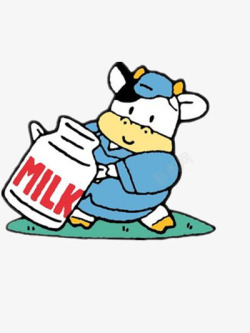 搬牛奶的牛素材