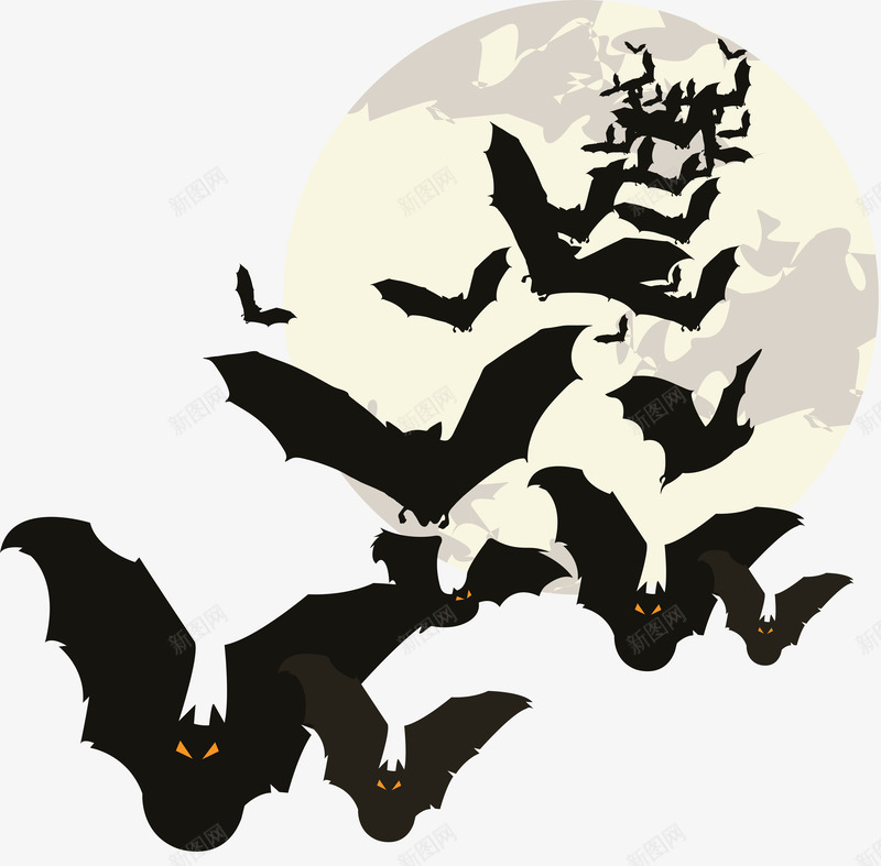 月亮下的蝙蝠png免抠素材_新图网 https://ixintu.com HALLOWEEN 万圣节 恐怖 惊吓 月亮 蝙蝠 鬼节