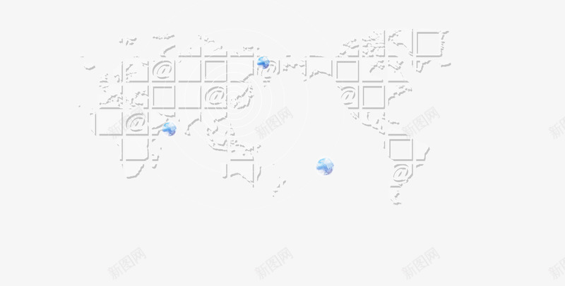 白色方块科技感地图png免抠素材_新图网 https://ixintu.com 地图 方块 科技 科技感地图 线条