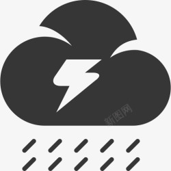 天气预云闪光灰色雨风暴雷雨天气天气预图标高清图片