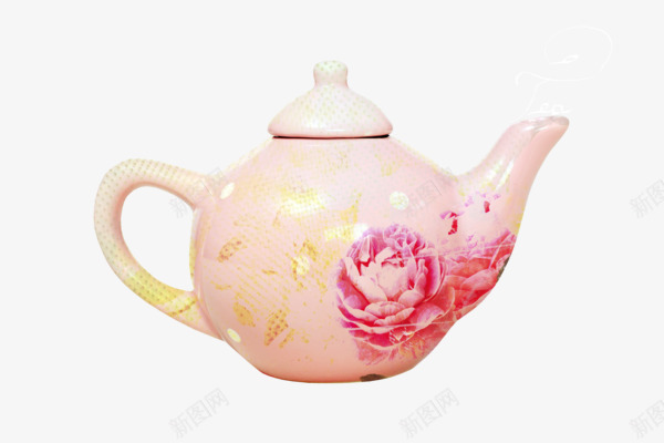 玫瑰茶壶png免抠素材_新图网 https://ixintu.com 牡丹 玫瑰 粉色茶壶 花朵