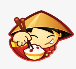 拿筷子的人吃米饭的小朋友标识图标高清图片