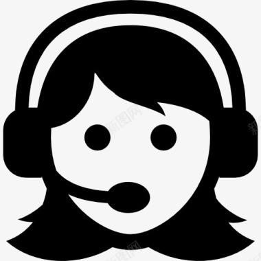 女人与耳机图标图标