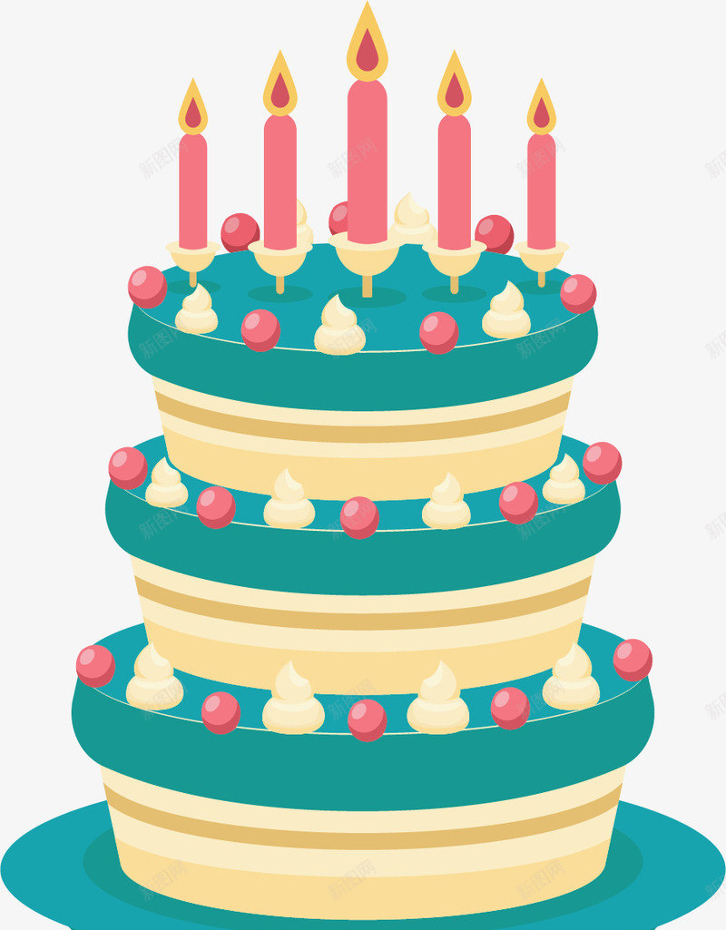 绿色奶油生日蛋糕矢量图ai免抠素材_新图网 https://ixintu.com 奶油蛋糕 庆祝生日 生日蛋糕 矢量png 绿色奶油 蛋糕 矢量图