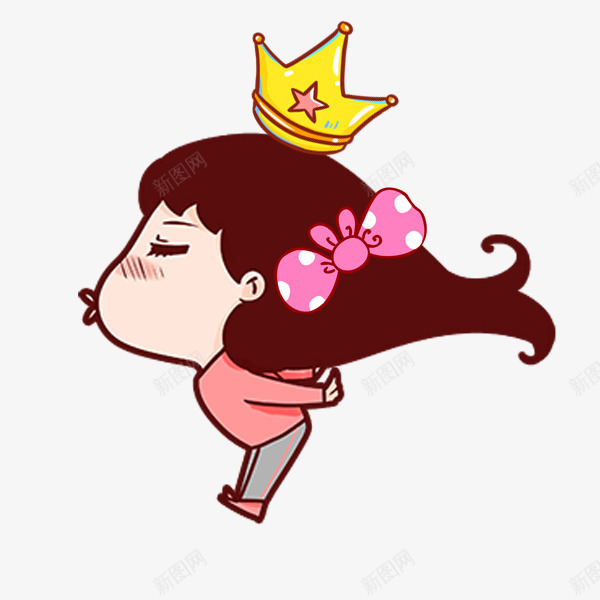 卡通手绘女王女孩png免抠素材_新图网 https://ixintu.com queen 动漫动画 卡通手绘 可爱的 女王 小女孩 美丽的