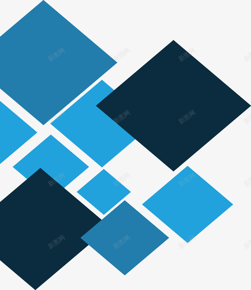 蓝色小方块png免抠素材_新图网 https://ixintu.com 几何 方块 蓝色 装饰背景