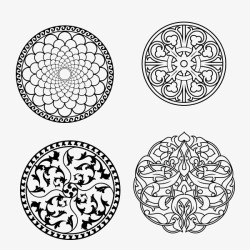 古典圆形传统花纹素材