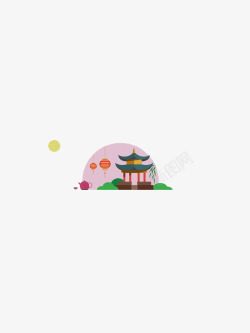 凉亭与月亮图片凉亭夜景高清图片